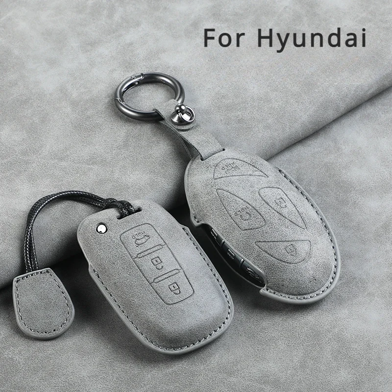 Leather Car Cover Fob For Grand Prix Gn7 Ioniq6 Nuovo Genesis Coupe Sonata Ix35 Protector chain