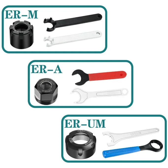 ER8 ER11 ER16 ER20 ER25 ER32 ER40 NUT A M UM ER Nut ER11 for ER Collet and Tool Holde Bracket Tool Extension Rod image 4