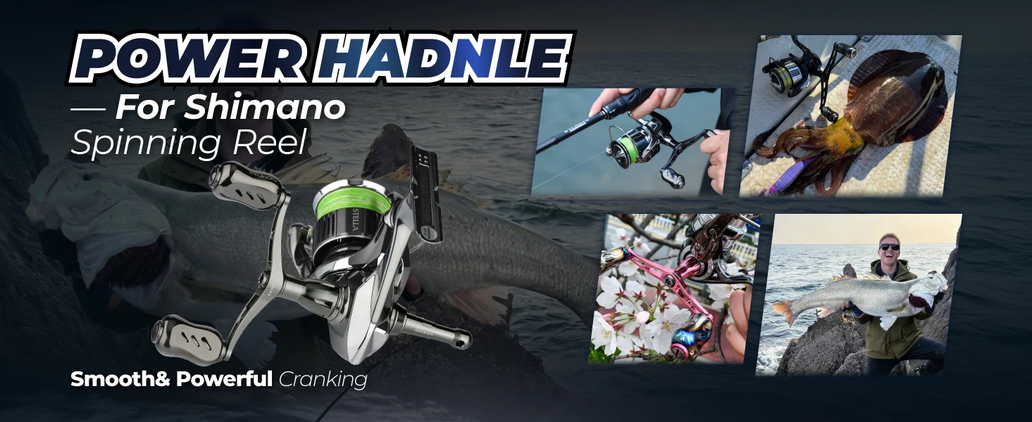 Gomexus Spinnrolle mit Titanlegierungsgriff, Eging-Angelrolle, 92mm Rollengriff für Shimano Stella Stradic Doppelgriff – Detail 4