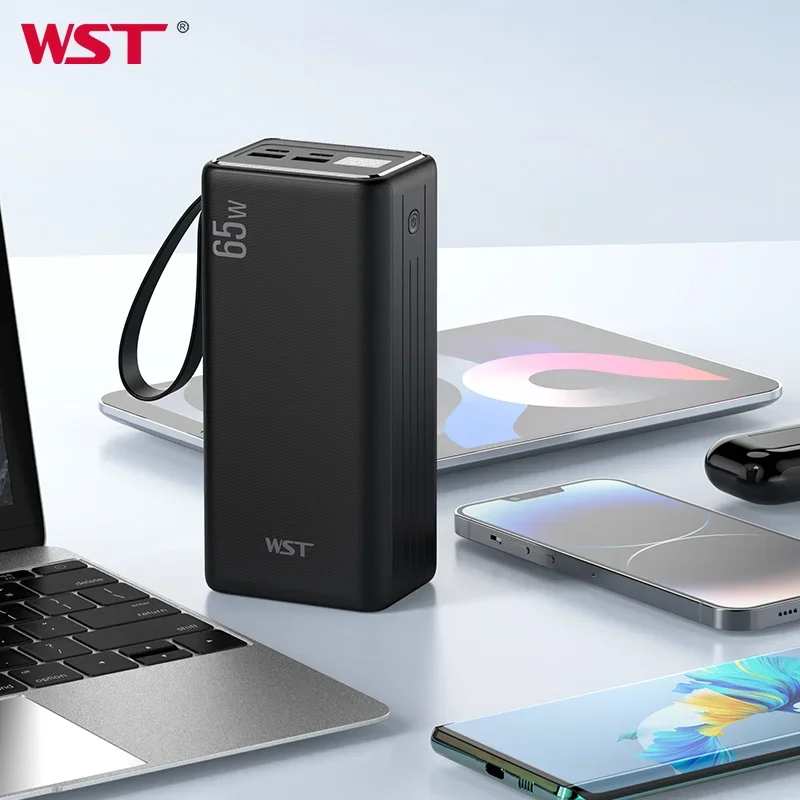 WST Power Bank Mobile Phone Power Bank 65W Quick Charging Outdoor Travel Portable High Capacity 40000mah Power Bank