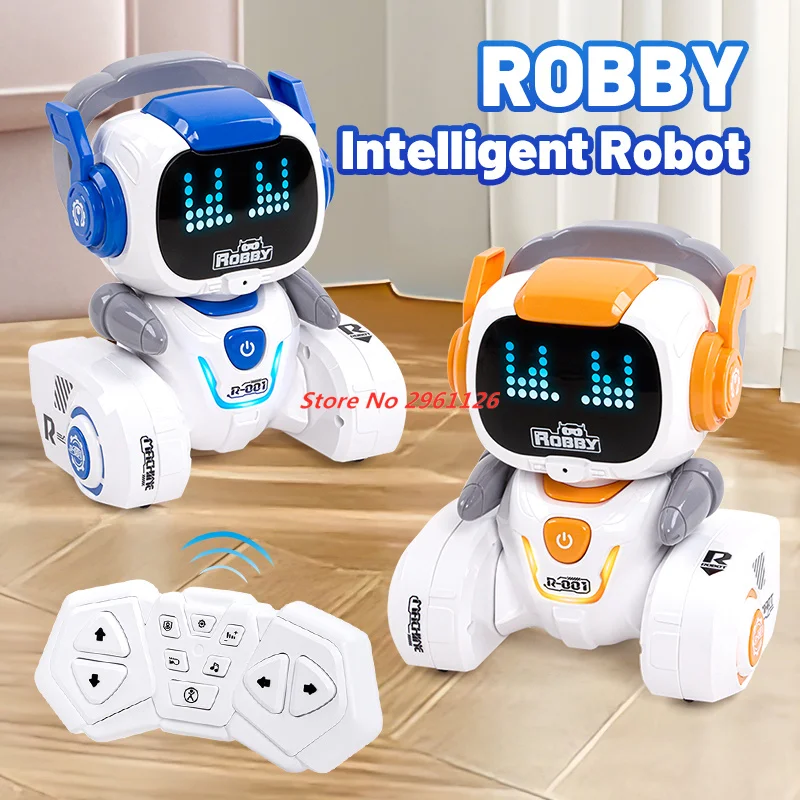 Smart Educational Cartoon Remote Control Robot Toy 2.4G Touch Sensing LED lights Auto Demo Sing Dancing Small Robot Toy Gifts