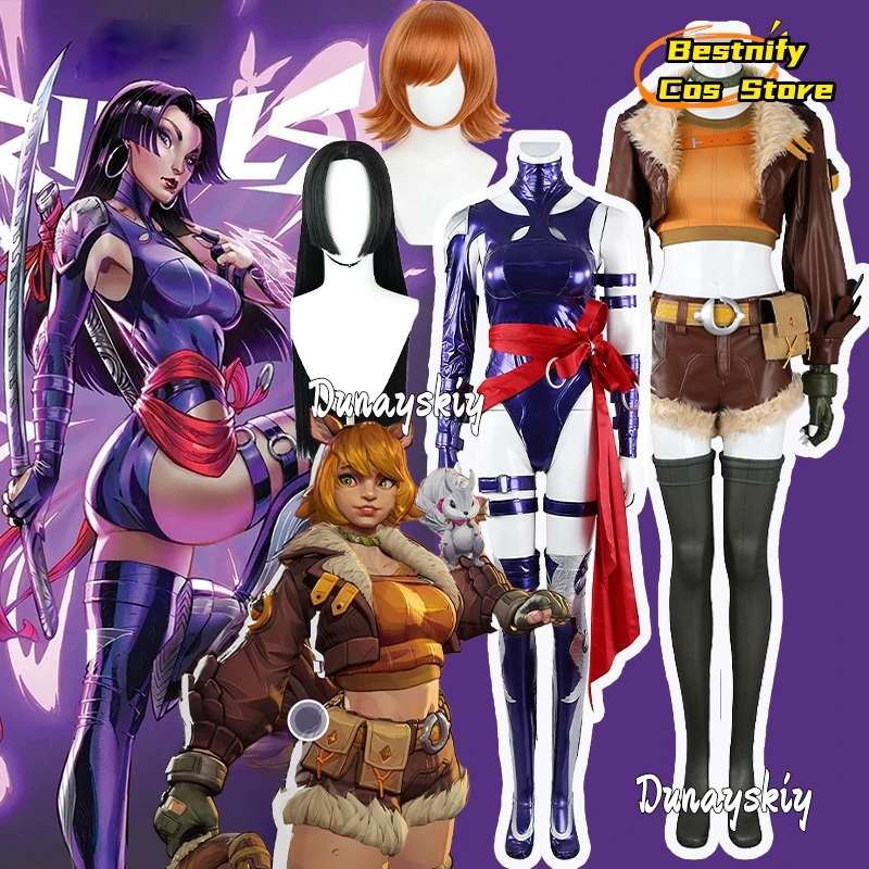 Костюм для косплея Psylocke/белки для девочек, фантастический женский комбинезон для женской маскировки, фантазийные аниме, карнавальные наряды для вечеринок