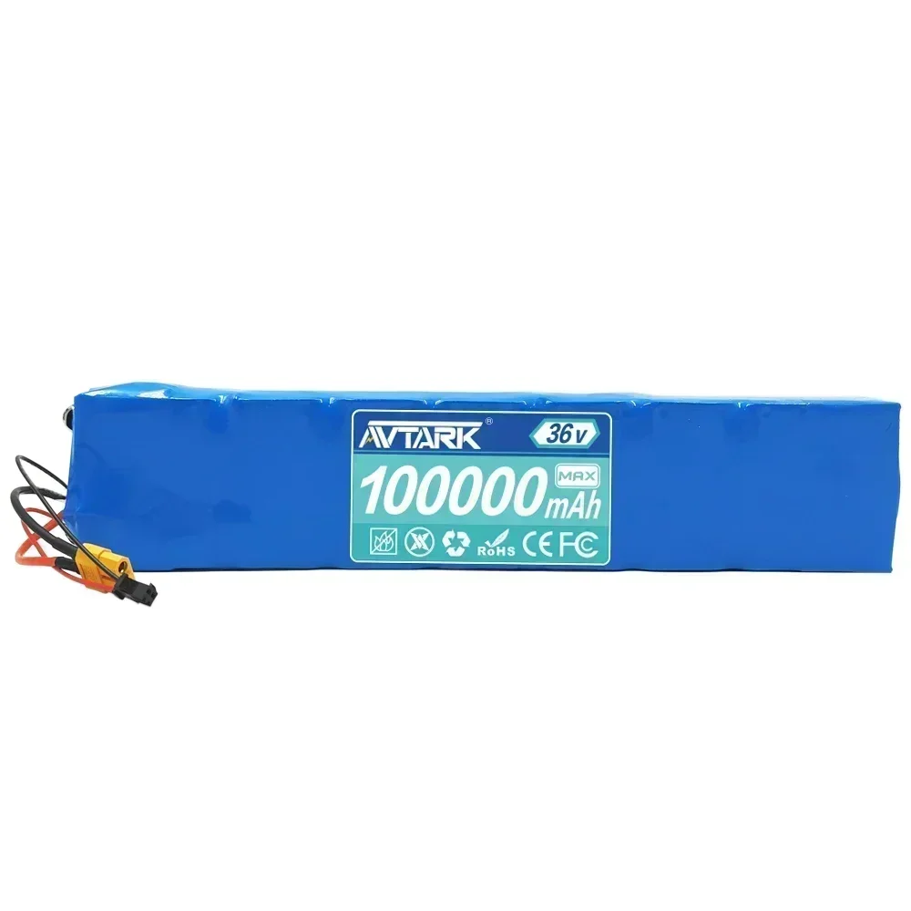 Batteria al litio ricaricabile 36V 100Ah 18650 10S3P 1000W Veicolo elettrico per scooter da bicicletta modificato con BMS