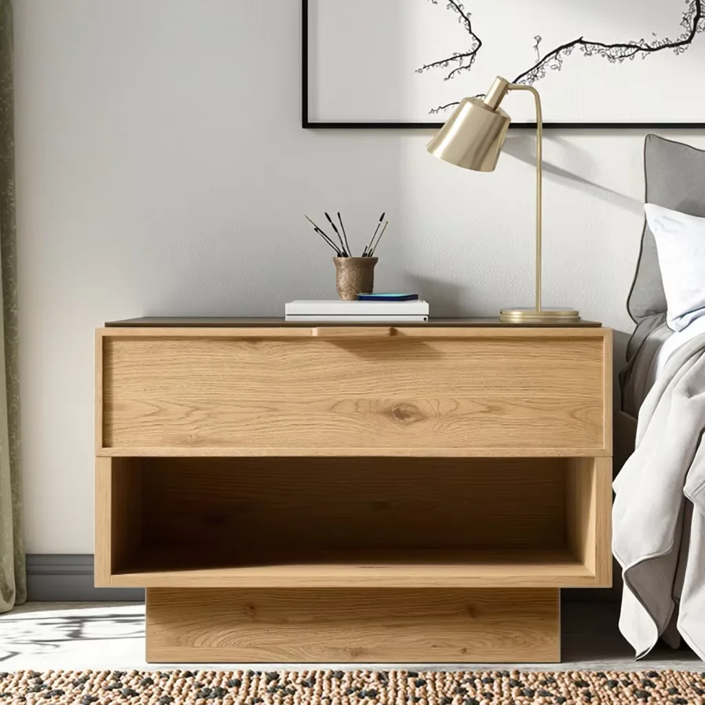 

-For Customization Modern Home Furniture Bedroom Furniture American Style Wooden Open Nightstand&