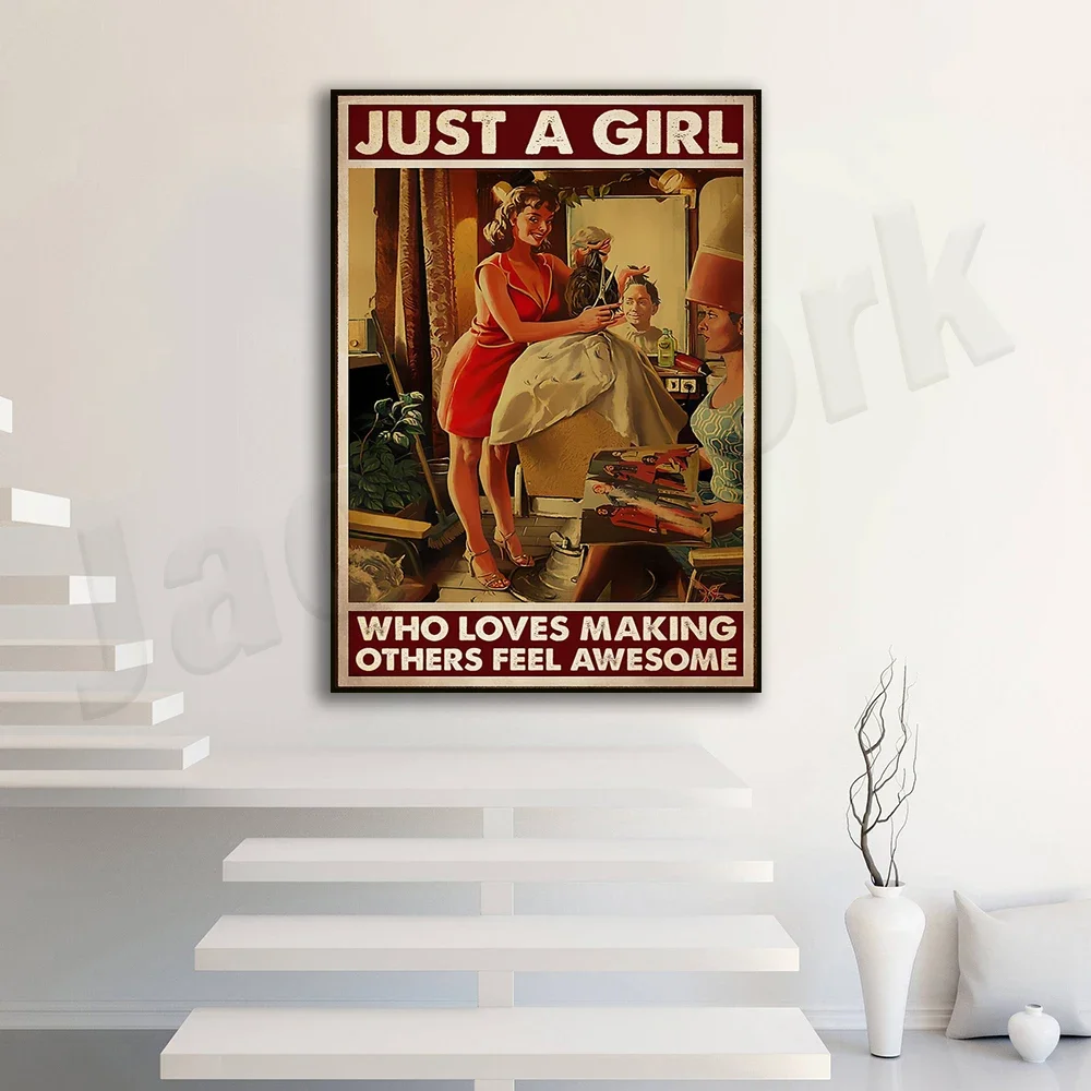 Hairdresser hairdresser barber poster is just a girl who likes to make others feel great poster, home life decor poster