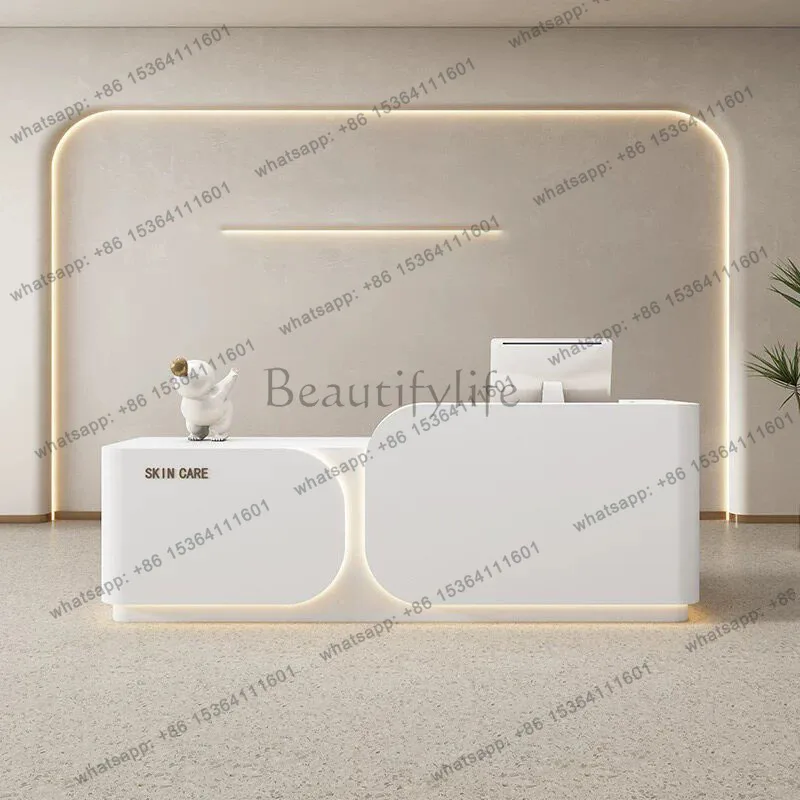 

LJY Cash Register Salon Reception Desks Office Checkout Elegant Service Reception Desks Counter Luxury Bureau Industrial Furnitu