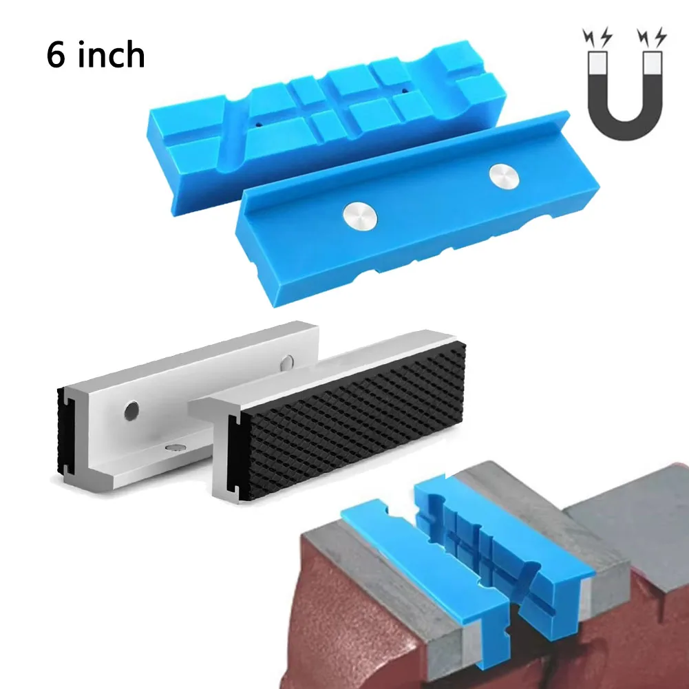 Industrial Grade Magnetic Vise Jaws With Non Slip Rubber For Secure Clamping And 360 Rotation In Workshop Tasks