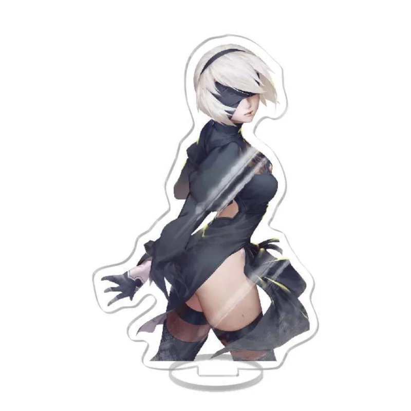 NieR:Automata Anime Game Acrylic Stand Model, Girl 2B, Action Figure, Desk Decoration Plate, Collectible for Friend, Fans Gifts