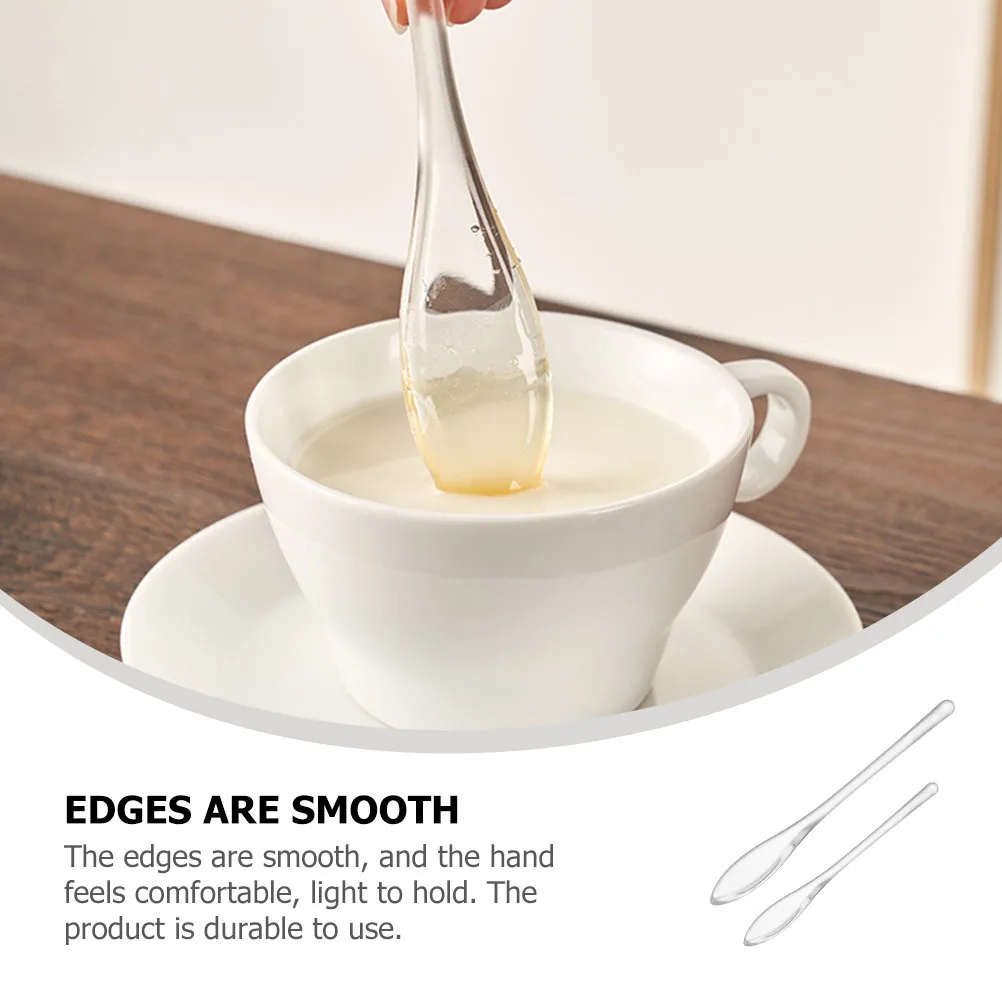 

2Pcs Long Handle Coffee Honey Jam Mixing Spoons Eco Friendly Smooth Edges Comfortable Grip Portable Lightweight Modern
