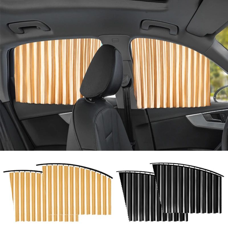 Universal Car Sunshade Curtain Magnets Side Window Shades Curtains For Car Front Rear Window Heat Insulation Sun Protection Film 