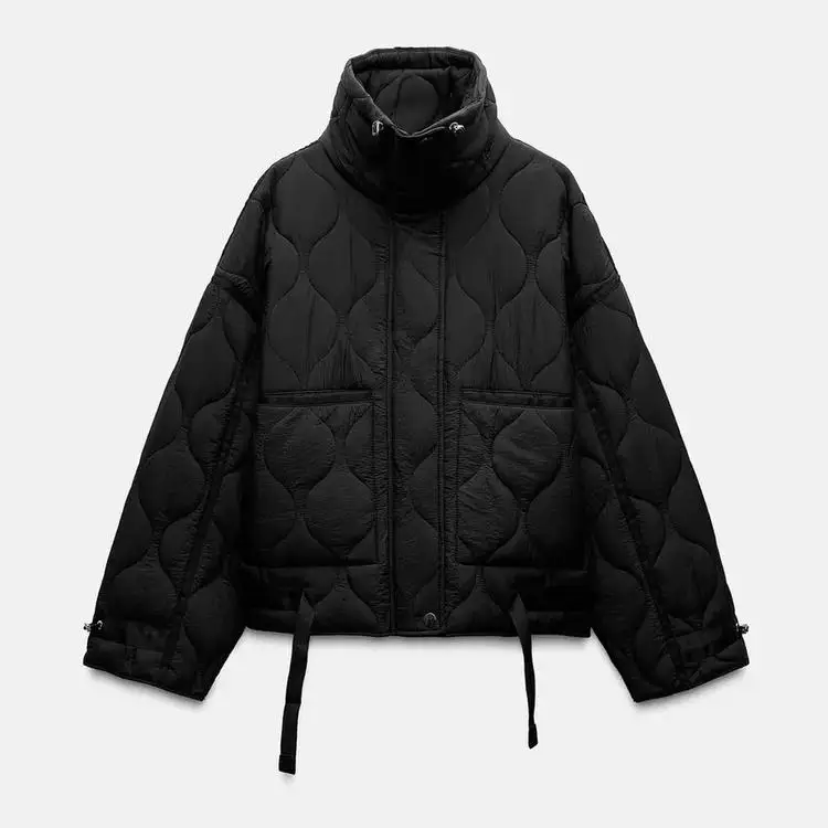 

Autumn Winter New Arrival Women's Loose Long Sve Stand Collar Cotton Jaet Multi Color Casual Outerwear Faionable Commute