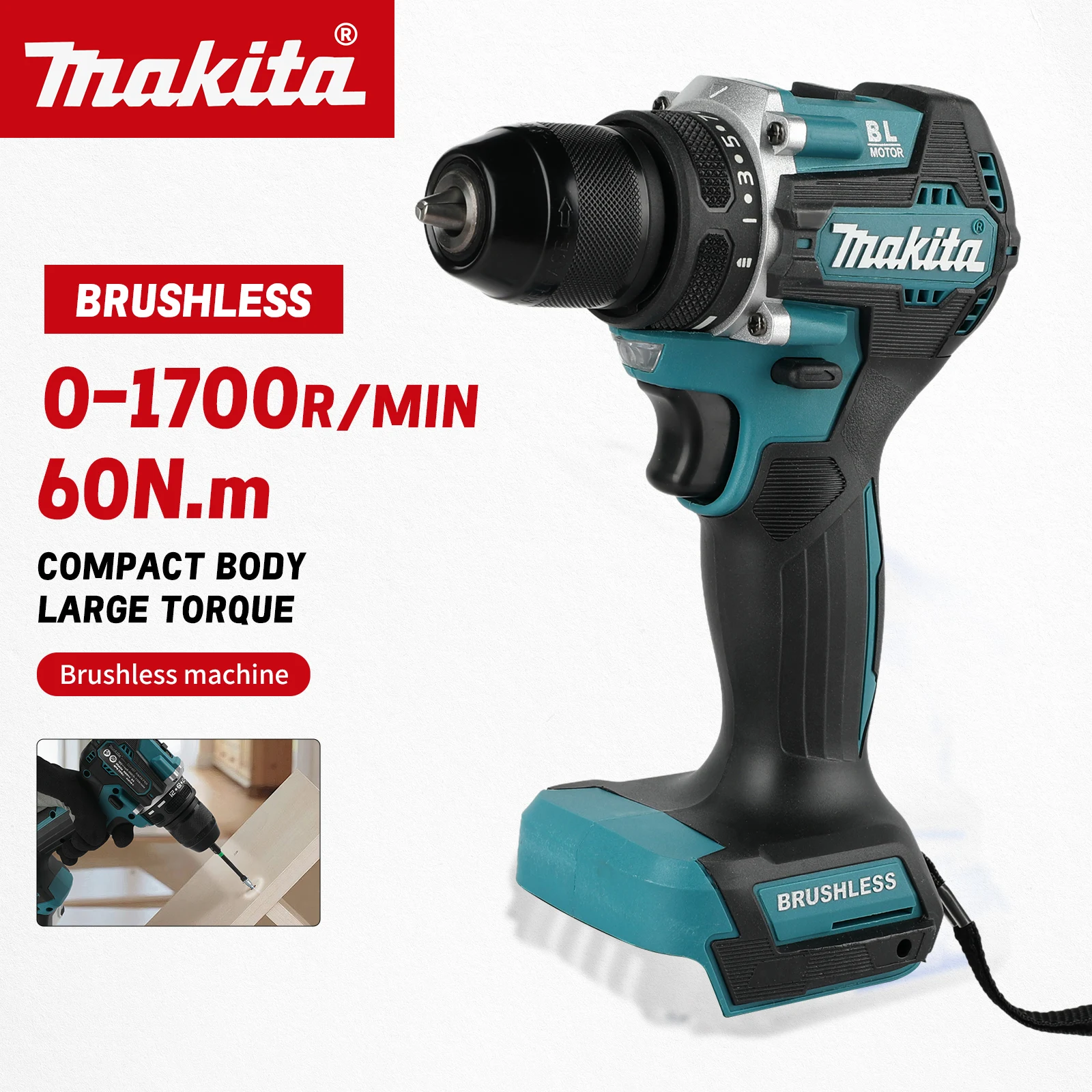Cordless Drill Driver - Makita DDF487 10mm Cordless Brushless Electric