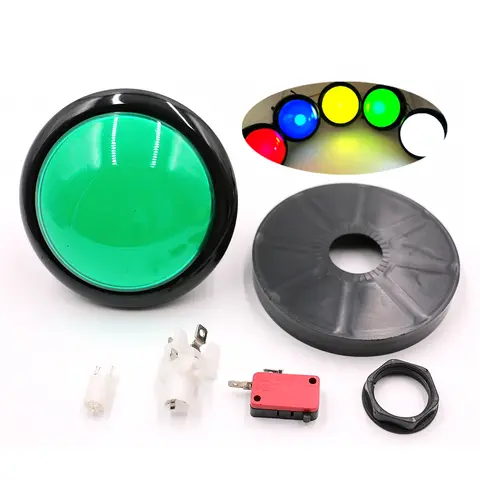 Big 100mm Light Push Button Illuminated Led Answerer Switch Video Rhythm Of Music Game Vending Machine Coin Arcade Pinball Parts