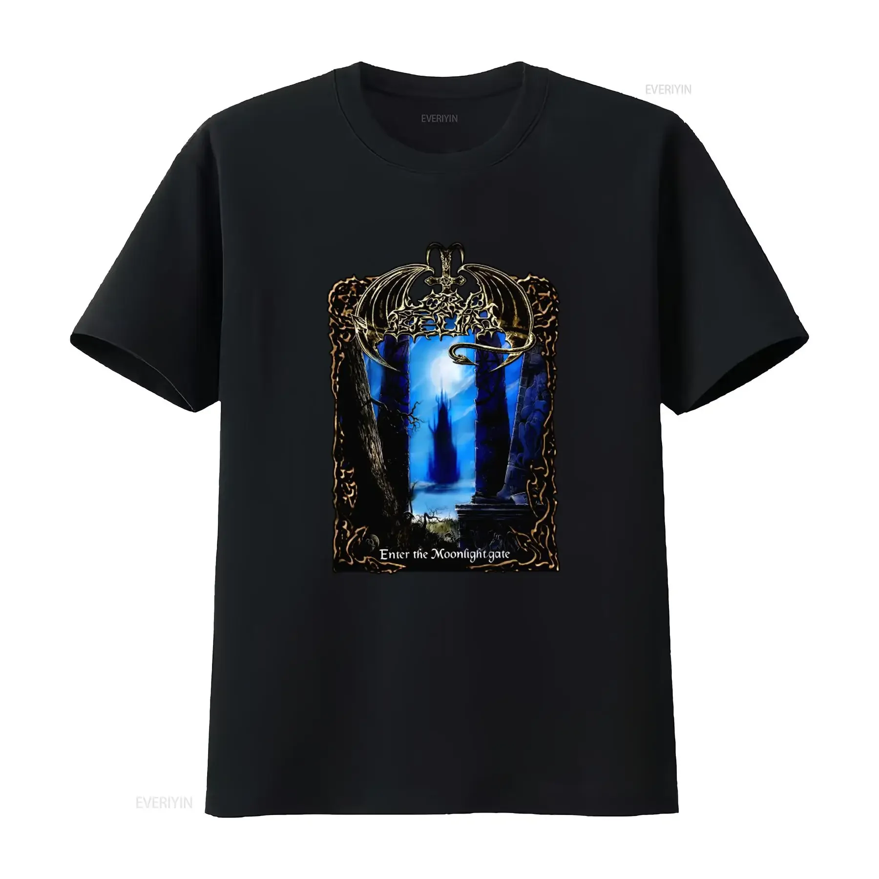 New T shirt LORD BELIAL Enter the Moonlight Gate Gothic Fantasy Design for  vintage Washed Top For Everyday Wear Stretched
