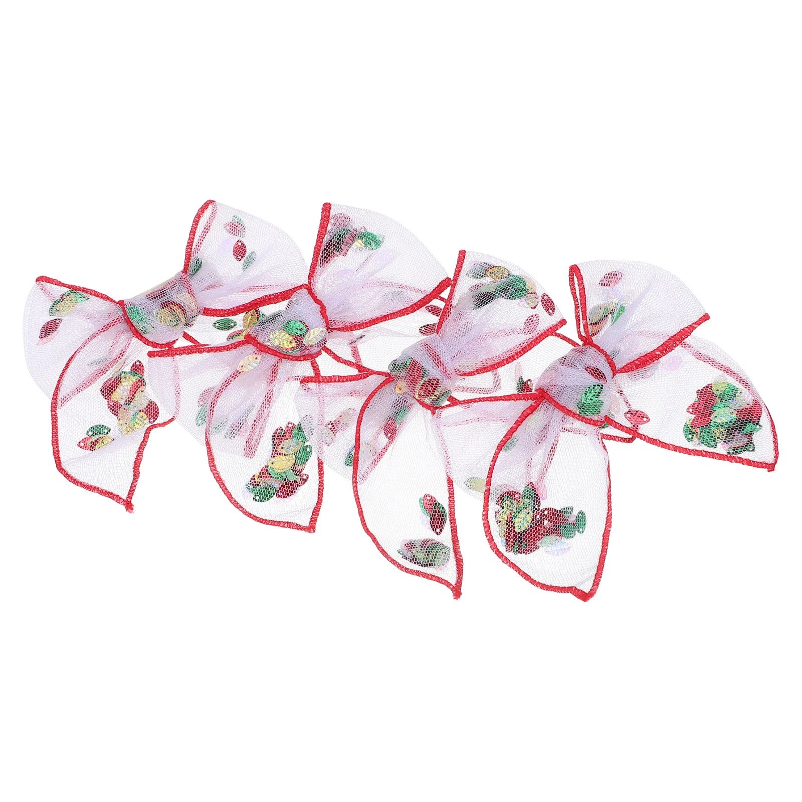 4 pçs grampos de cabelo das crianças malha vermelha bowknot clipes laterais macio respirável mini arco acessórios para o cabelo para festa de aniversário escola