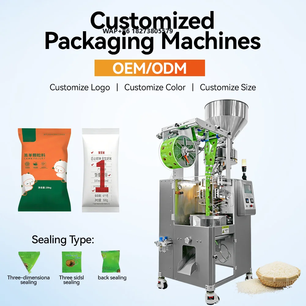 280 Automatic Small Bags Vertical Form Fill Seal Piramide Packaging Machinery Rice Oat Flake Soybean Sunflower Seed Grain Pellet