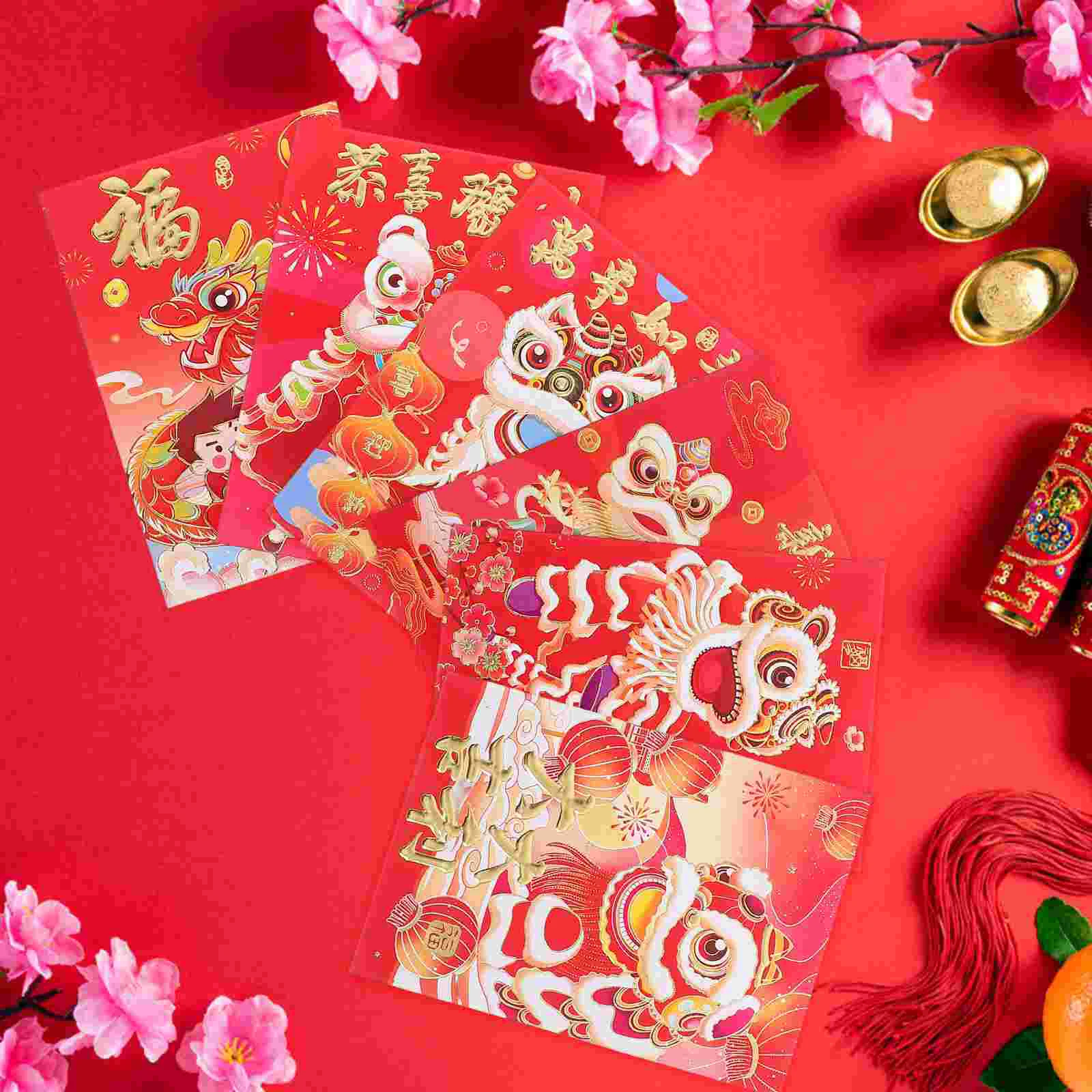 Imagem -03 - Lai Shi Feng Hong Bao Decorações de Ano Novo e Envelope em Dinheiro Envelopes Vermelhos Chineses Dinheiro da Sorte Lunar Tradicional 60 Pcs