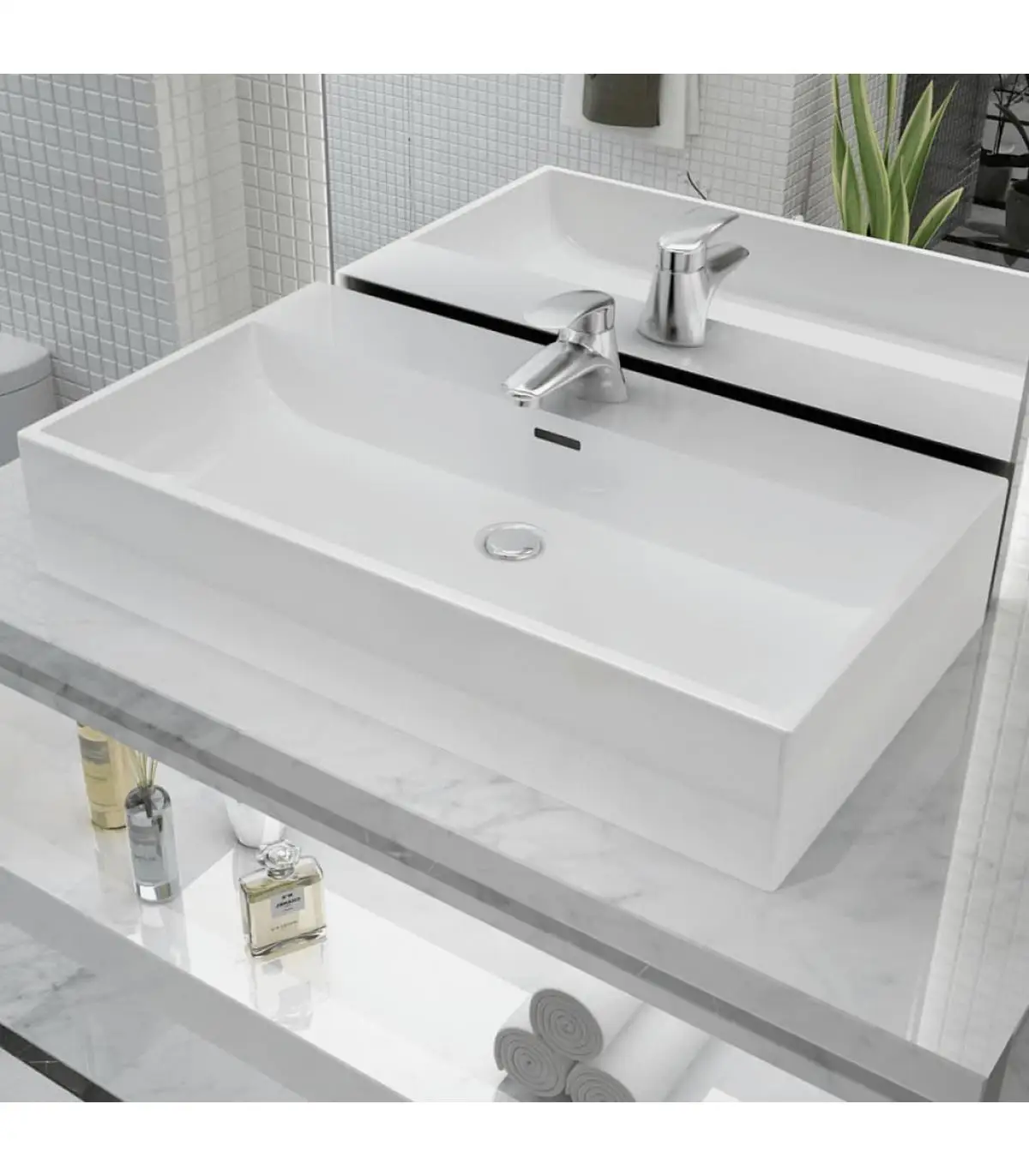 76x42,5x14,5 cm white ceramic faucet basin sinks with hole