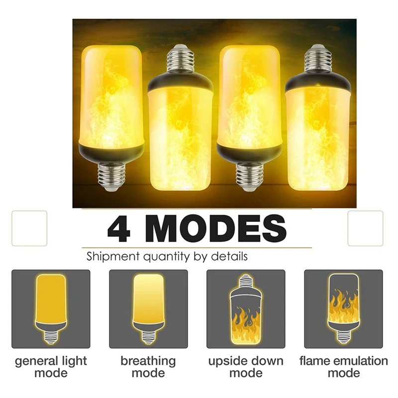 E27หลอดไฟไฟเปลวไฟเสมือน LED 3X หลอดไฟตกแต่งแบบกะพริบเหมือนจริงโคมไฟตกแต่งเทศกาลสีดำ-บี