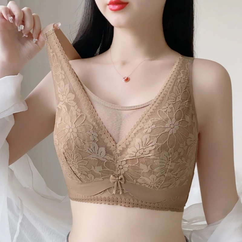 Large size bra for women with large breasts and small text bras, ultra-thin and chubby mm gathered together