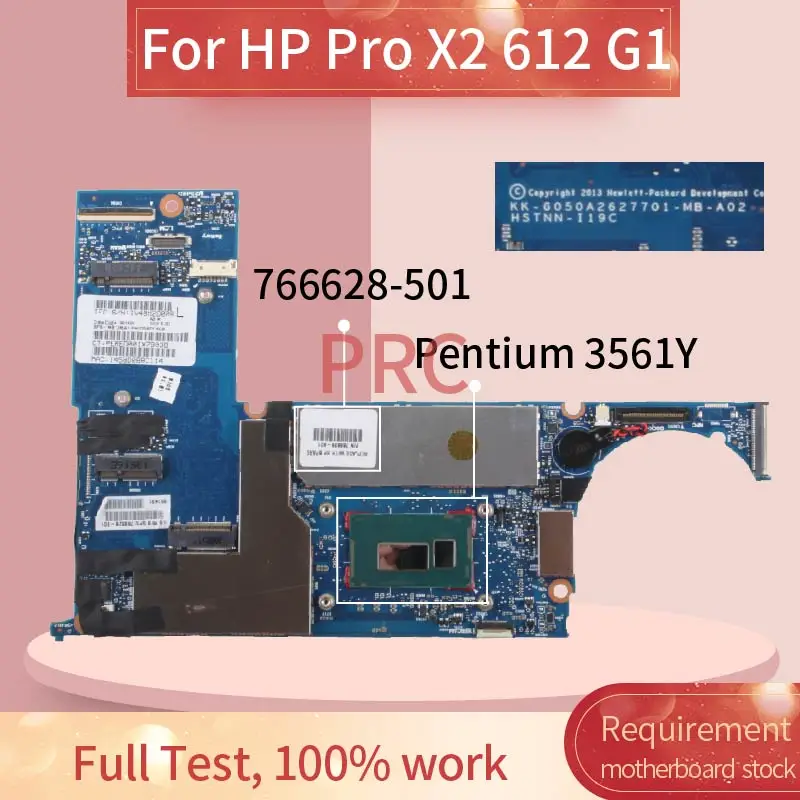 

For HP Pro X2 612 G1 Laptop Motherboard 6050A2627701-MB-A02 SR1DG Pentium 3561Y With RAM 766628-501 Notebook Mainboard