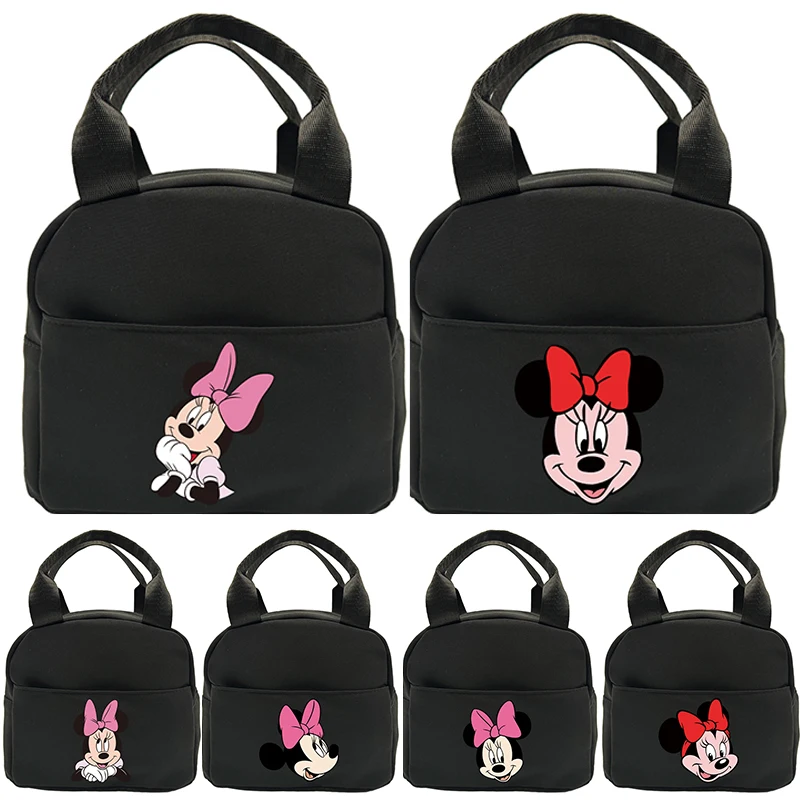 Disney Minnie Mouse Printed Children\'s Lunch Bag Primary School Lunch Box Bag Children Best Gift Men Women Outdoor Picnic Bag