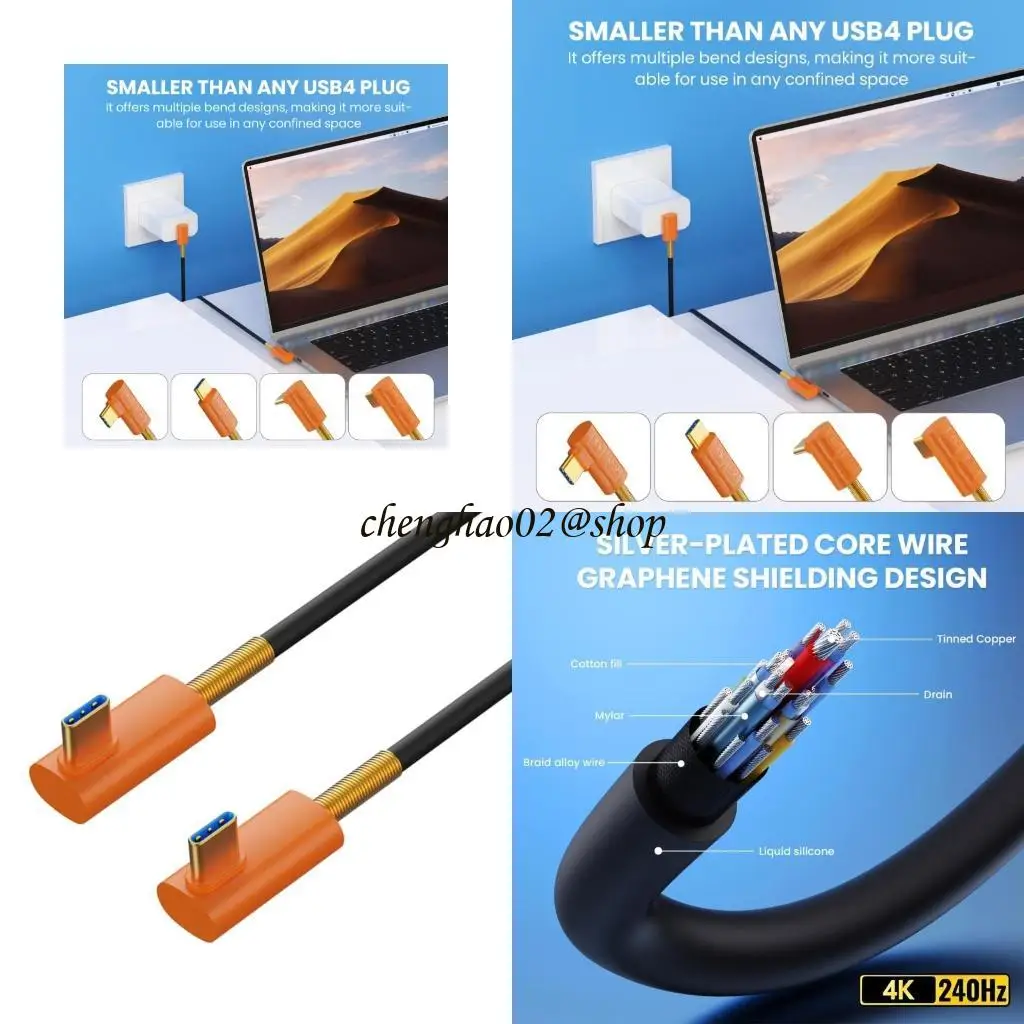 

40Gbps USB4 TypeC Cable for Efficient Data Transfer and 8K60hz Video Streaming on Multiple Devices Charging Data Cable 601B