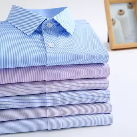 High Quality Bamboo Fiber Stripe Men Shirts Long Sleeve For Man Slim Fit Force Non-iron Anti-Wrinkle Camisa Social White Shirt