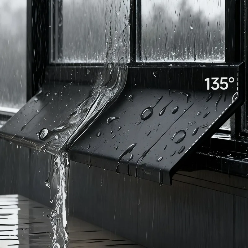 100/300cm Window Water Blocking Bar Window Rain Flashing Board Window Edge Waterproof Windproof Water Deflector Sealing Strip - Image 2