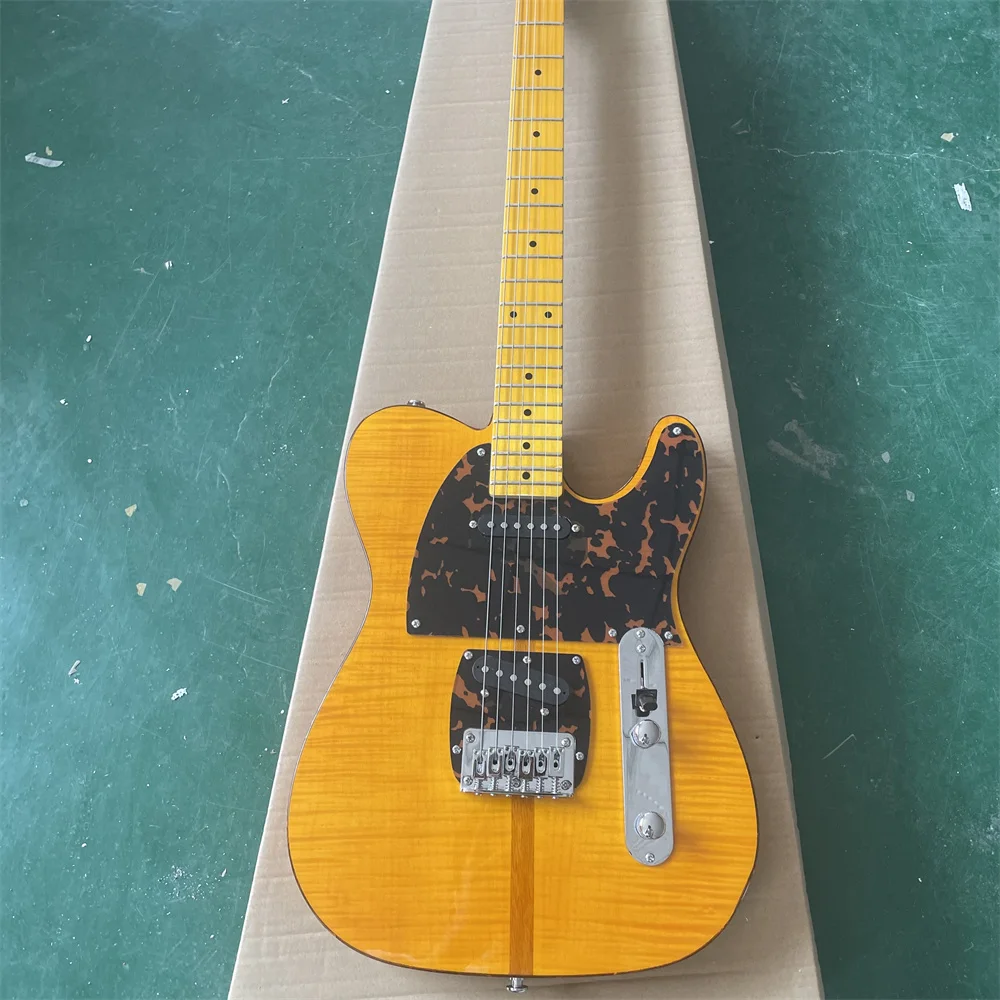 In stock 22 frets blonde MadCat TELE Electric Guitar Flame Maple 10S 45th Anniversary Mad cat TL guitarra free shipping guitars