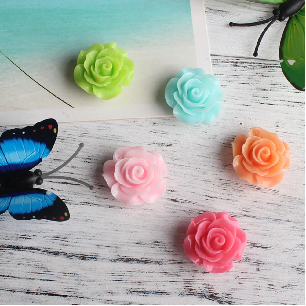 10pcs 2.5Cm Imitation Rose Fridge Magnet Cute Animal Magnetic Hook For Home Decoration Refrigerator Paste Hold