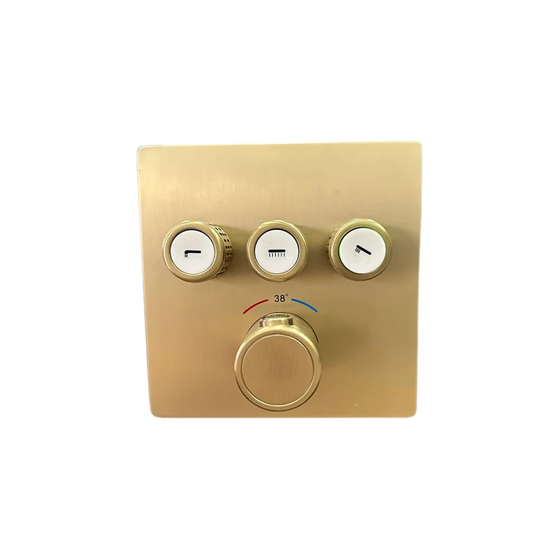 Multi Function Diverter Thermostatic Shower Brass Valve for 3 Outlets Concealed Shower System