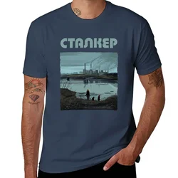 Stalker Factory Sceneby Andrei Tarkovsky with Title by Burro T-Shirt t-shirts man plus size tops plain t shirts men