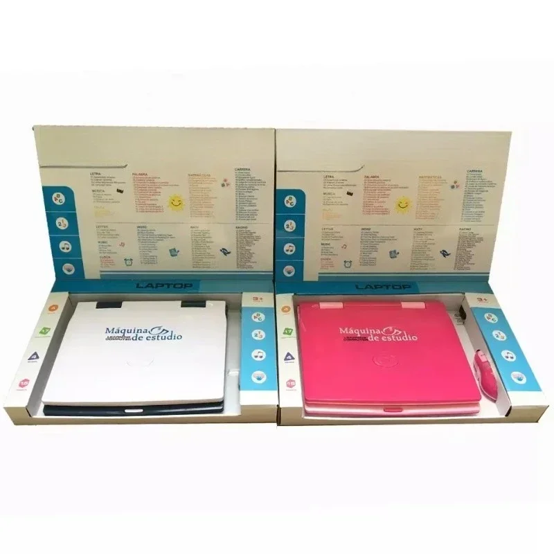 Electric English Spanish 130 Functional Learning Laptop Educational Toys Computer Learning Machine with Child Charger