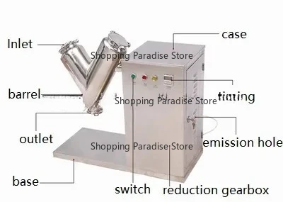 VH-14 Small V Shape Single Arm Dry Spice Chemical Powder Mixing Machine