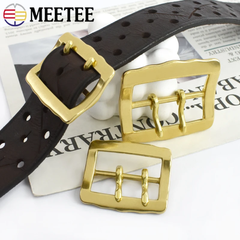 

1/2Pcs 50/40mm Solid Brass Men Belt Buckles Double Pin Buckle Coat Windbreaker Waistband Clasp Belts Fastener Hardware Accessory