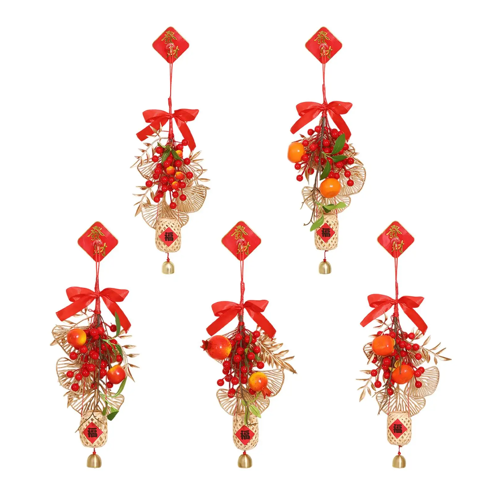 2025 Chinese New Year Hanging Ornament DIY Material Kit Artificial Berry Branch Lucky Charm for Party Porch Festival Window Wall