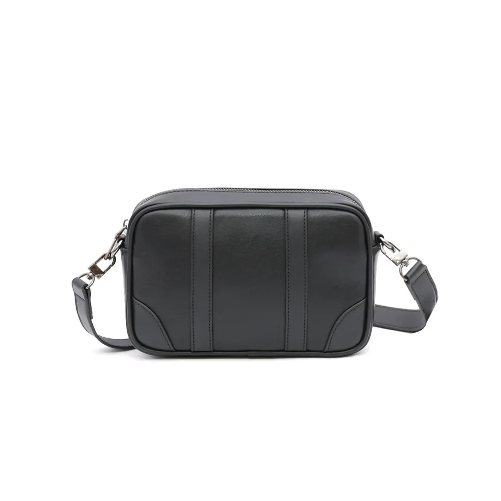 Schlichtes Design Herren Umhängetasche Einfarbige Leder Schultertaschen für Männer Rechteckige Clutch Multifunktionale Luxus Umhängetaschen Geldbörse – Detail 5