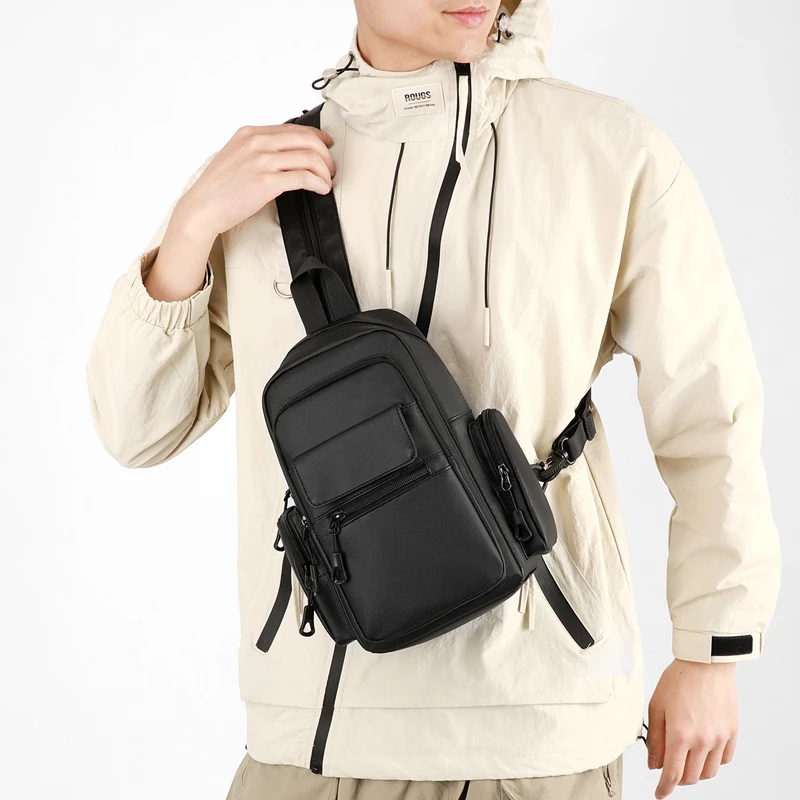 Modische Multifunktionale Brusttasche Fahrrad-Brusttasche Herren Mini-Rucksack Geeignet für Tägliches Pendeln Outdoor-Sport Reisen – Detail 7