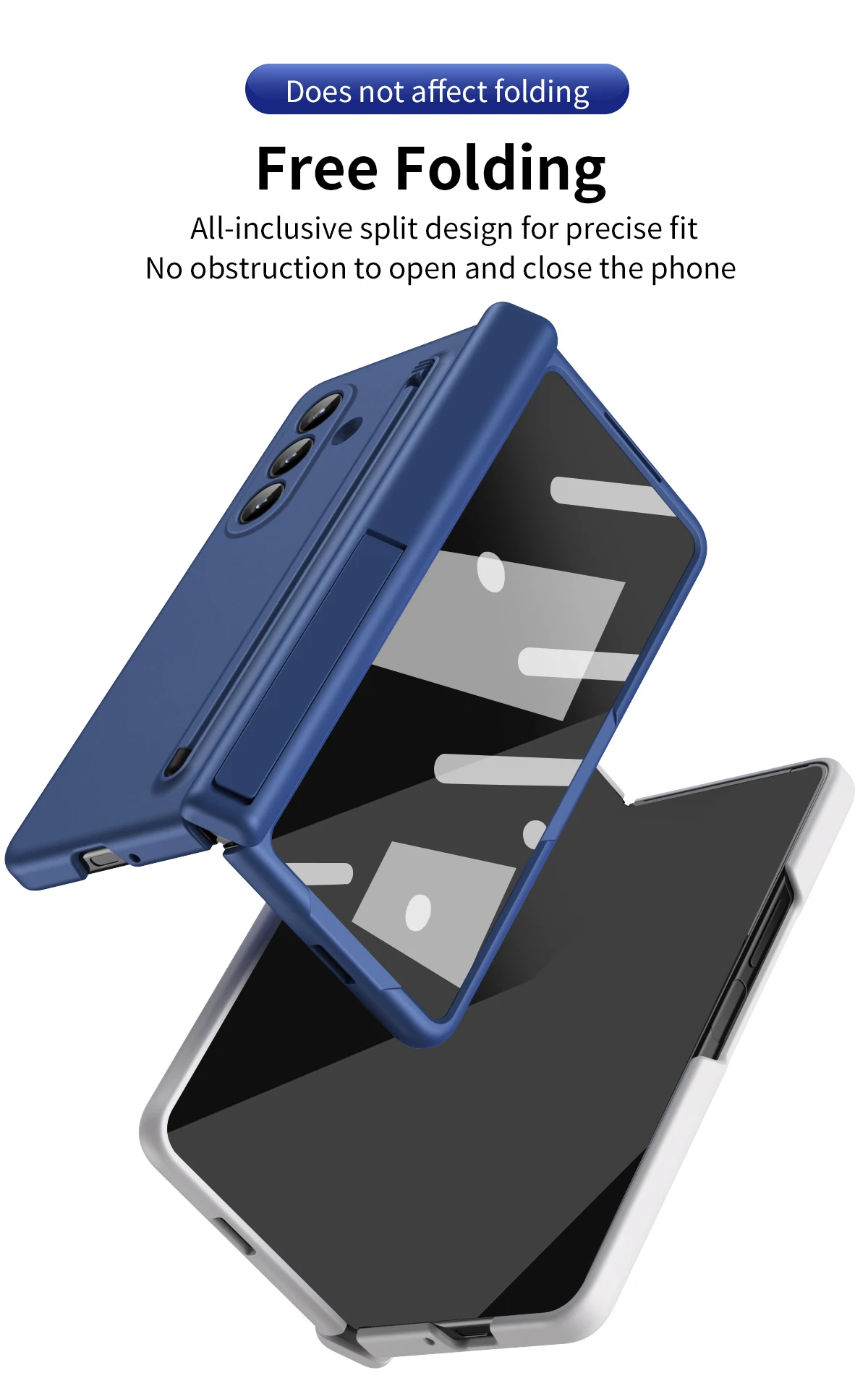 

Z Fold 7, невидимый складной чехол для телефона с кронштейном для Samsung Galaxy Z Fold 6 5 4 3, чехол-подставка со слотом для ручки, защитная пленка для ручки