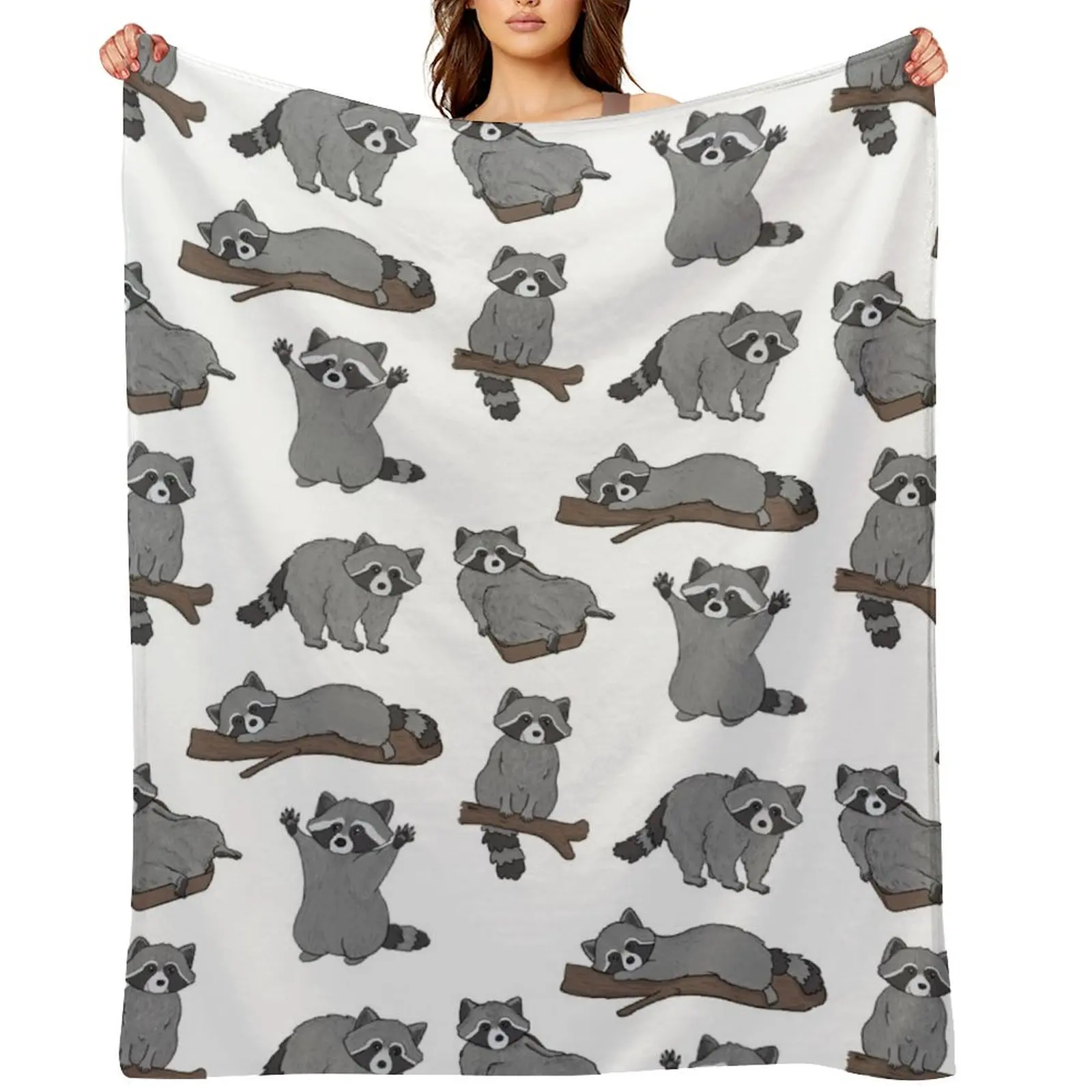 

Raccoons Throw Blanket Warm warm for winter Luxury valentine gift ideas Blankets