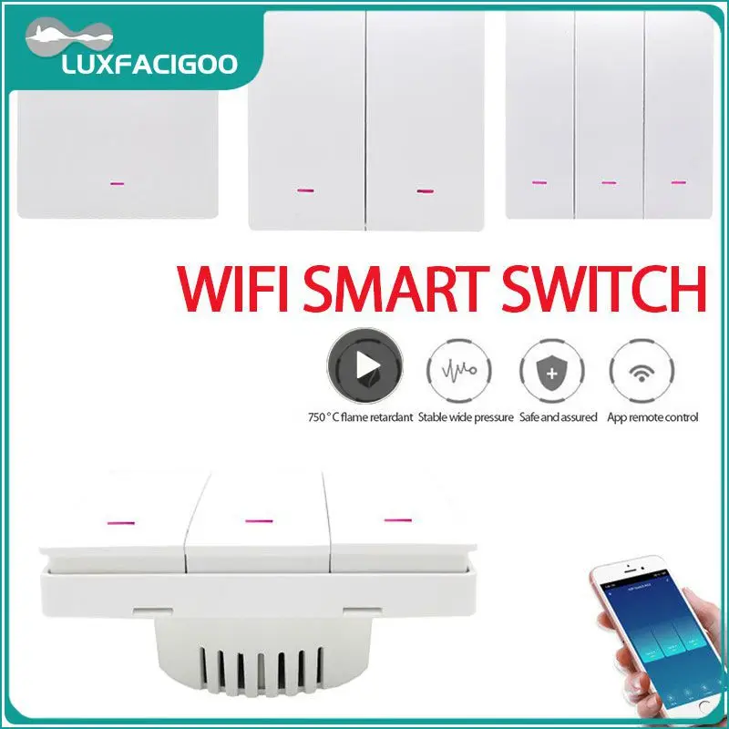 Tuya WiFi สมาร์ทสวิทช์ 1/2/3 GANG EU 10A ไร้สาย PUSH ปุ่มฉาก Wall Light สวิทช์จับเวลา Smart Life สําหรับ Alexa Home