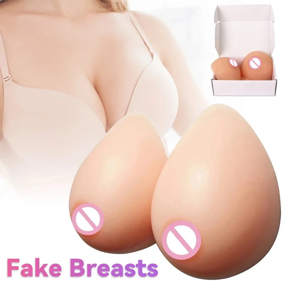 Realistic Silicone Fake Breasts Tits Artificial Fake Chest Sexy Soft Fake Boobs for Transgender Drag Queen Sissy Cosplay Party