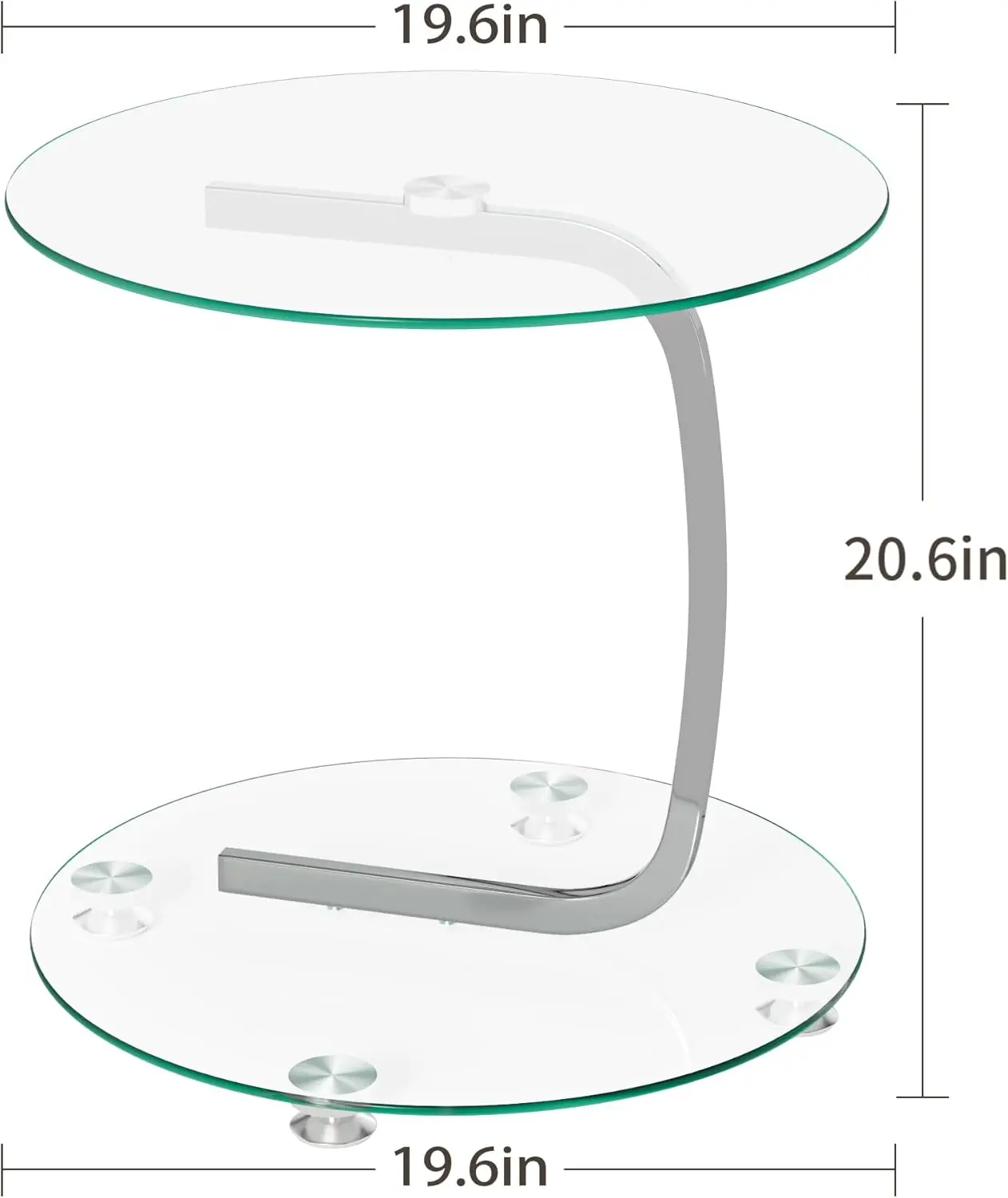 Nidouillet Round Coffee Tables, 2-Tier Glass Top Circle Coffee Table, Simple & Modern Center Table For Living Room Office &