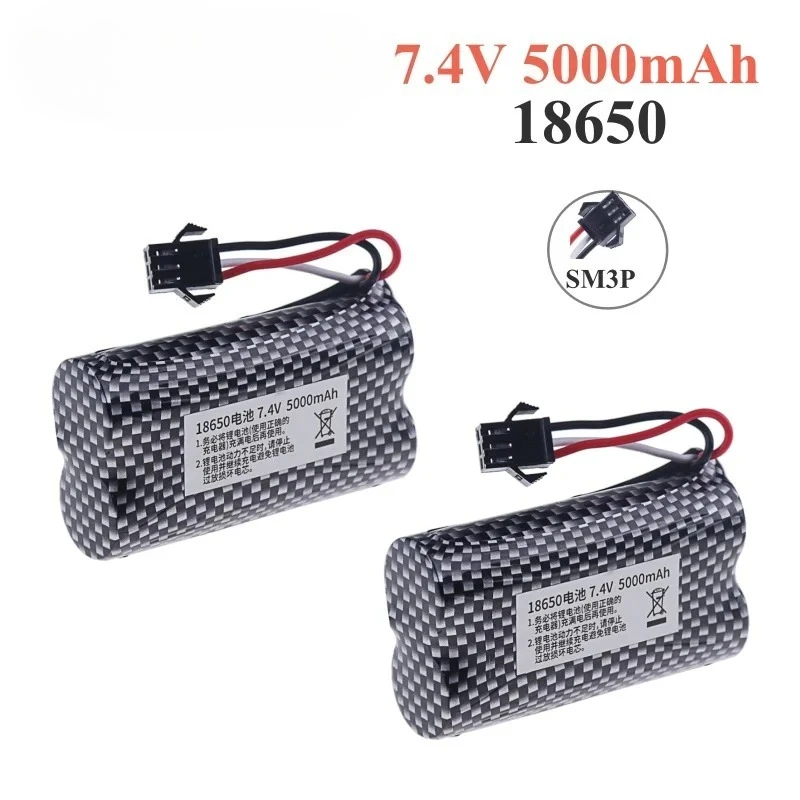 7.4V 5000mah Battery Charger MN82 Remote Control Car Battery MN128 MN78 LC79 for Watch Gesture Sensing Twisted RC stunt car SM3p