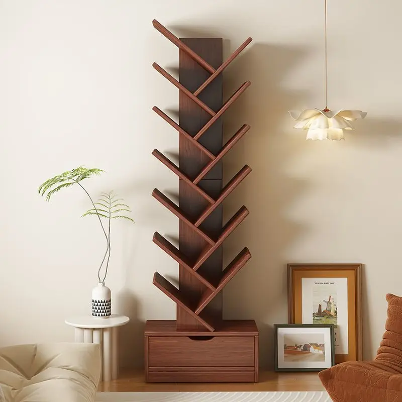 Tree Shaped Bookshelf Storage Rack,floor To Ceiling Multi-layer Living Room Storage Rack,narrow Bookshelf Against The Wall Rack