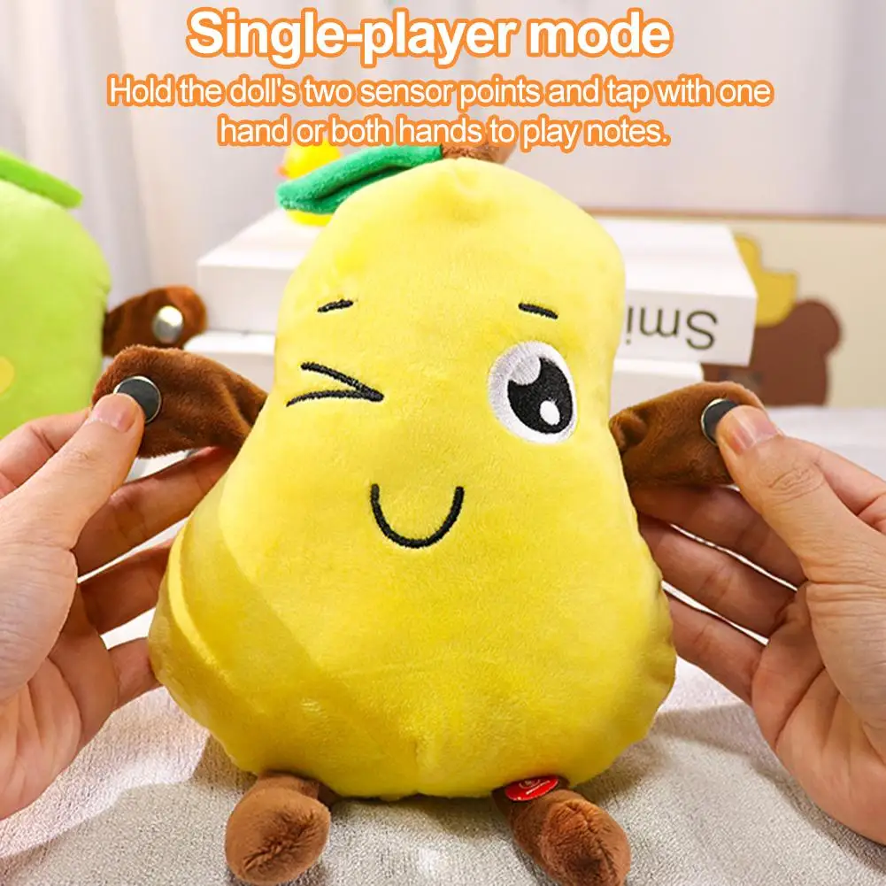 Fruit Banana Sensor Beat Piano  Intelligent Sensor Beat Interactive Children's Companion Toys Kawaii Fruit Plush Toys
