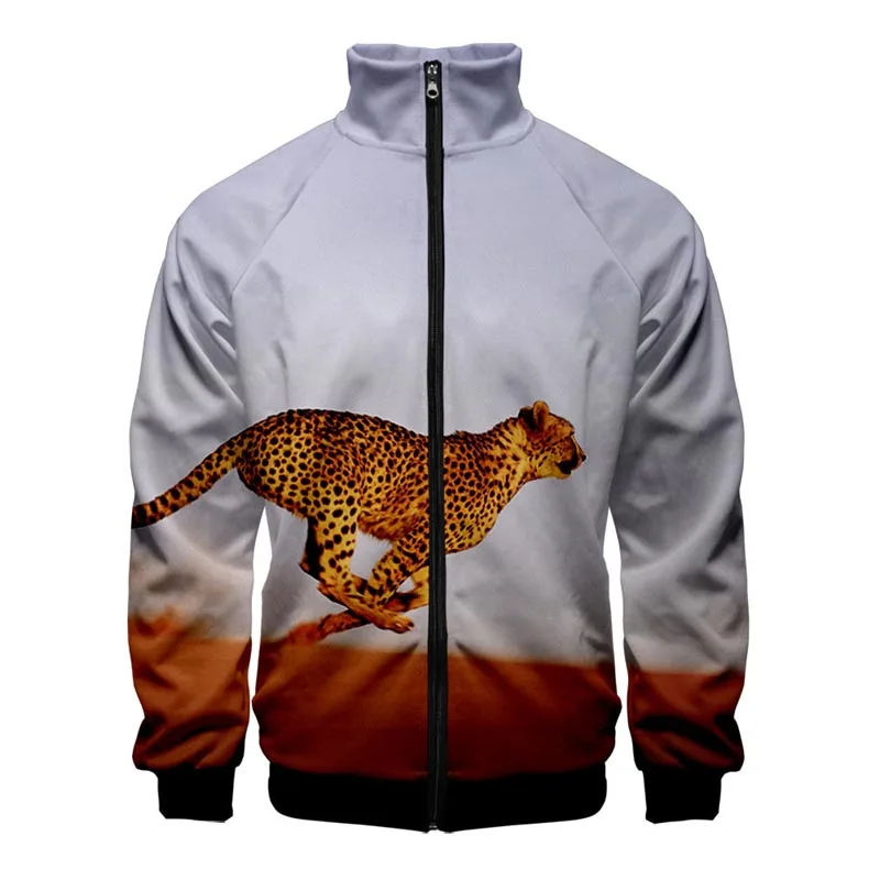 Newest Animel Leopard 3D Print Zipper Jacket Coat For Men Women Clothing Casual Long Sleeve Jackets Summer Spring Tops Apparel