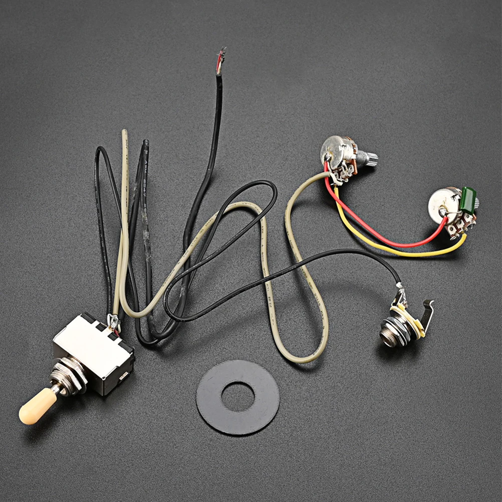 

Guitar Wiring Harness Plastic Metal Replacement Potentiometer Bass Parts Supplies Durable Lightweight Fits Electric Guitars