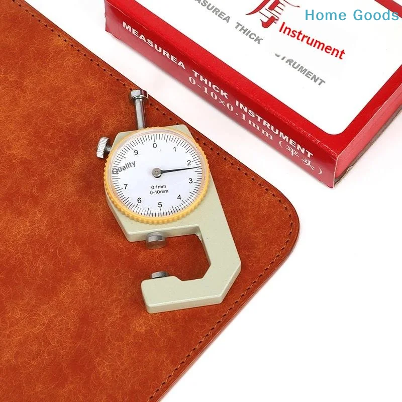preferredPhysical Leather Thickness Gauge 0-10mm 0.1mm Dial for Leatherworking Scrapbooking and Office Paper Testsproduct